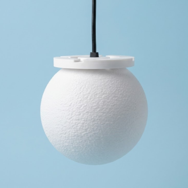 Moon lamp, globe lamp, hanging lamp, white colour lamp, pendant lamp, warm light, lighting solution, interior designing