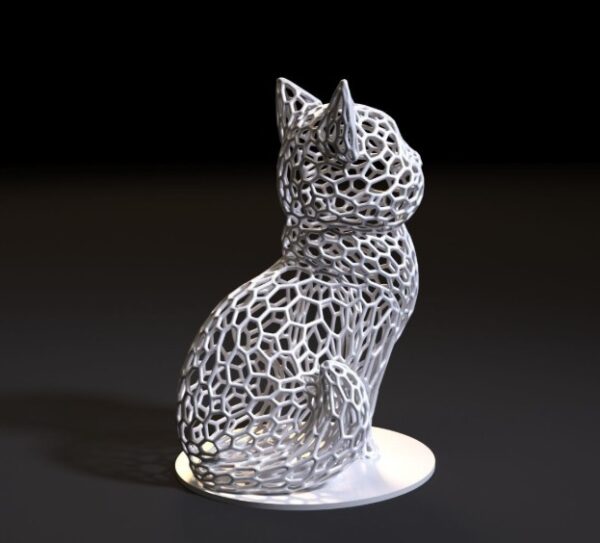 Mesh Cat Figurine Designer Statue by The Sundayy
