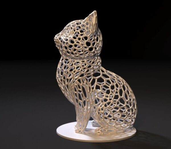 Mesh Cat Figurine Designer Statue by The Sundayy
