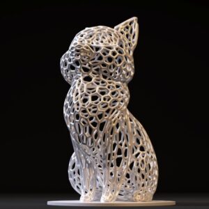 Mesh Cat Figurine Designer Statue by The Sundayy
