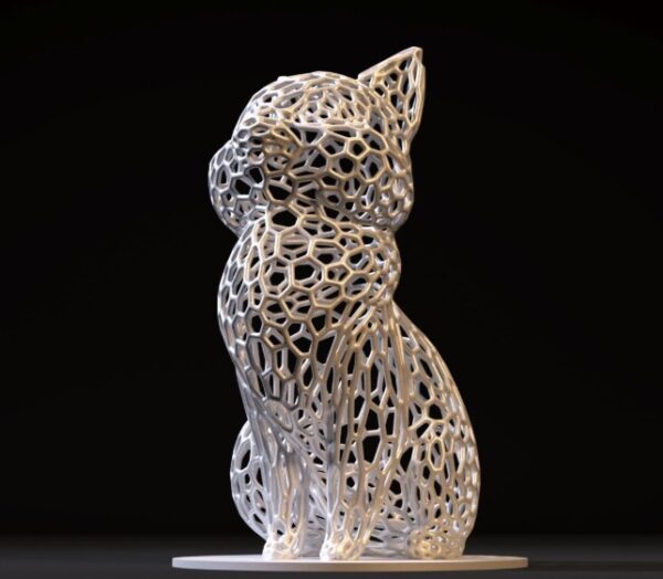 Mesh Cat Figurine Designer Statue by The Sundayy
