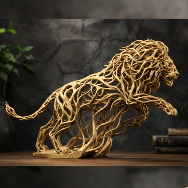 voroni lion, mesh lion, figurine by The Sundayy